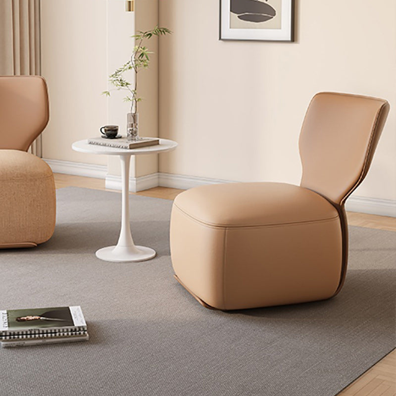 Canapé carré contemporain nordique en bois, coton lin et cuir PU pour chambre et salon 