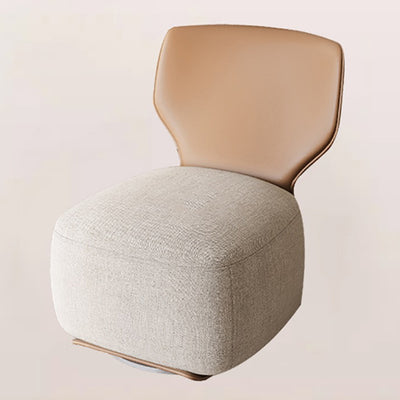 Canapé carré contemporain en bois nordique, lin de coton et cuir pour chambre et salon 