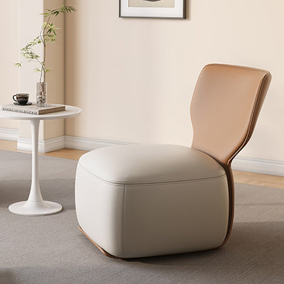 Canapé carré contemporain en bois nordique, lin de coton et cuir pour chambre et salon 