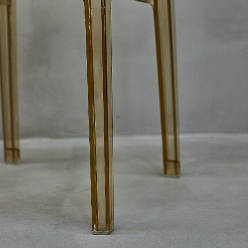 Silla de comedor cuadrada de acrílico nórdico contemporáneo para dormitorio, sala de estar y comedor 