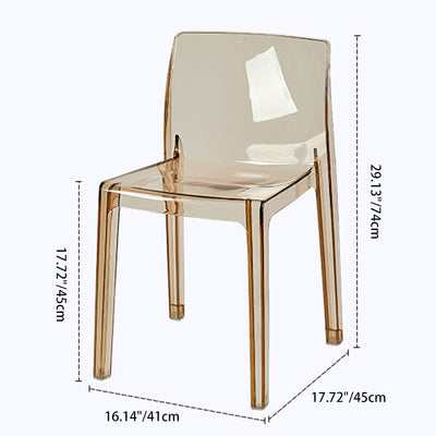 Silla de comedor cuadrada de acrílico nórdico contemporáneo para dormitorio, sala de estar y comedor 
