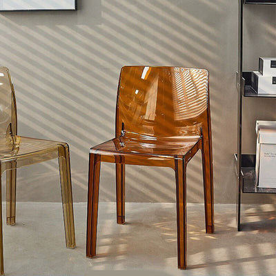 Silla de comedor cuadrada de acrílico nórdico contemporáneo para dormitorio, sala de estar y comedor 