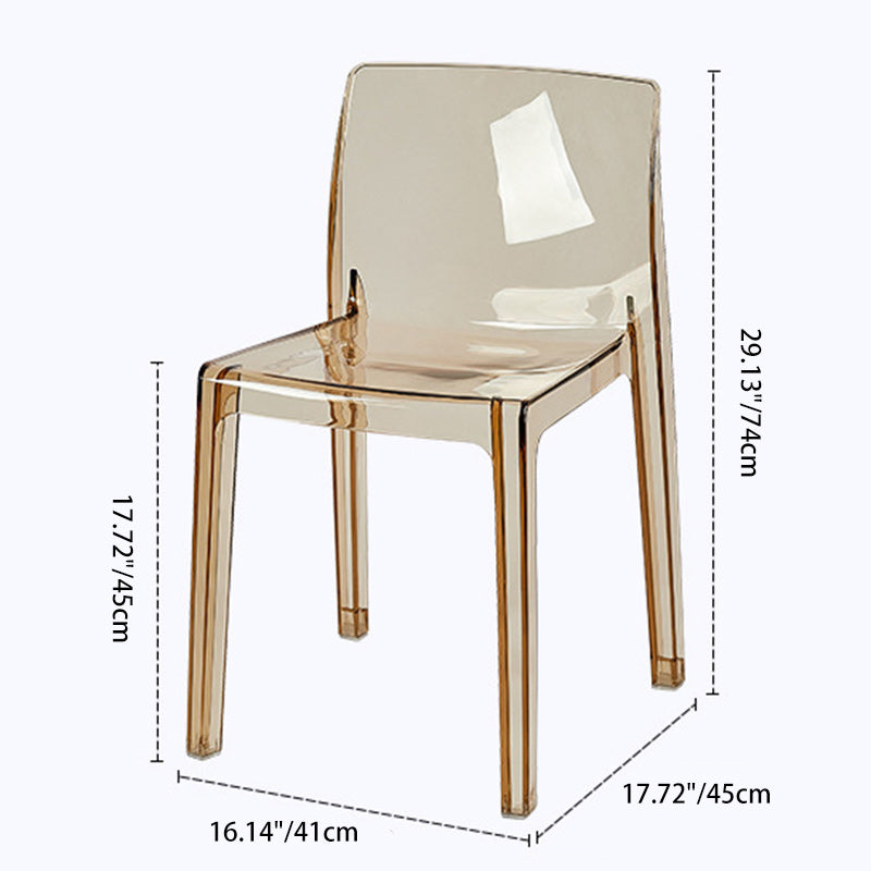 Silla de comedor cuadrada de acrílico nórdico contemporáneo para dormitorio, sala de estar y comedor 
