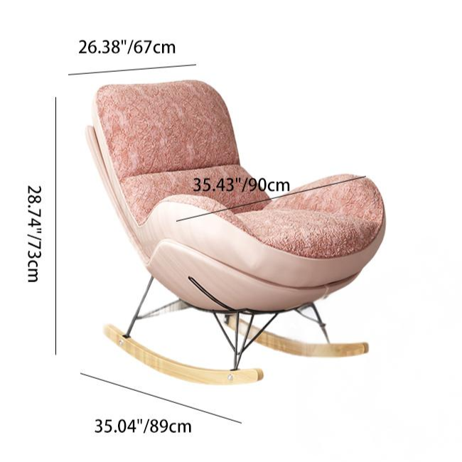 Chaise berçante contemporaine en tissu nordique et acier au carbone pour chambre et salon 