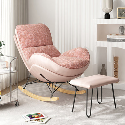 Chaise berçante contemporaine en tissu nordique et acier au carbone pour chambre et salon 