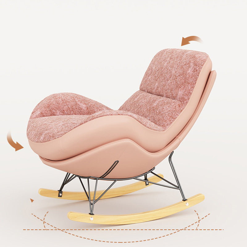 Chaise berçante contemporaine en tissu nordique et acier au carbone pour chambre et salon 