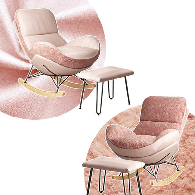 Chaise berçante contemporaine en tissu nordique et acier au carbone pour chambre et salon 