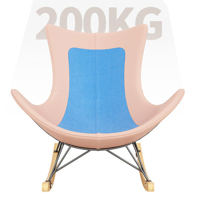 Chaise berçante contemporaine en tissu nordique et acier au carbone pour chambre et salon 