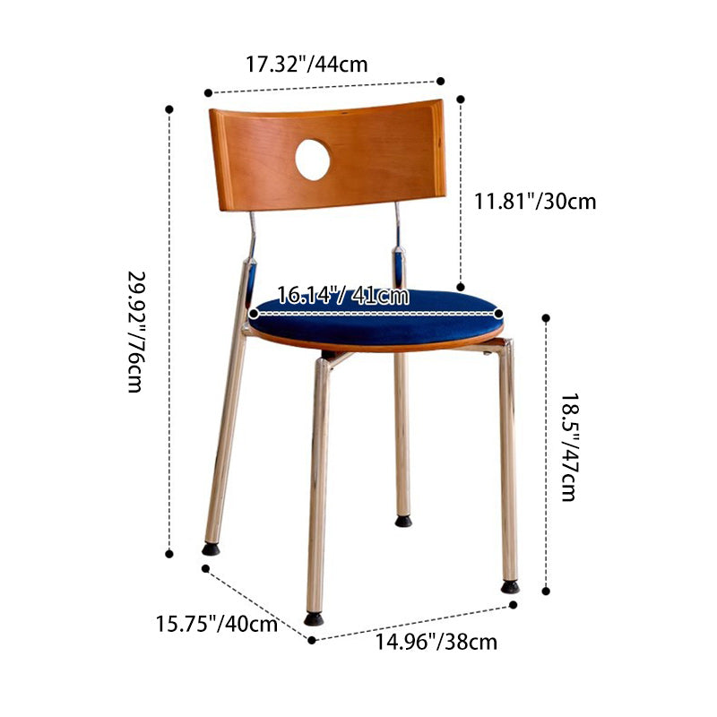 Traditioneller Vintage Samt Holz & Edelstahl Gebogener Runder Esszimmerstuhl Für Schlafzimmer, Wohnzimmer Und Küche 