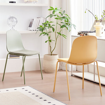 Moderner minimalistischer Stoff- & PE-gekrümmter quadratischer Esszimmerstuhl für Wohnzimmer, Schlafzimmer und Küche 