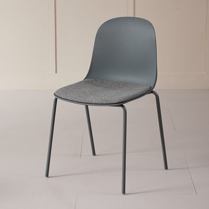 Chaise de salle à manger carrée incurvée en tissu minimaliste moderne et PE pour salon, chambre et cuisine 