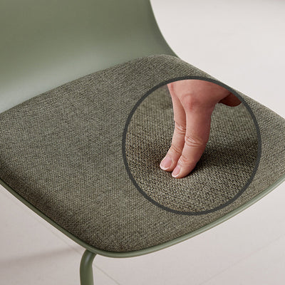 Moderner minimalistischer Stoff- & PE-gekrümmter quadratischer Esszimmerstuhl für Wohnzimmer, Schlafzimmer und Küche 