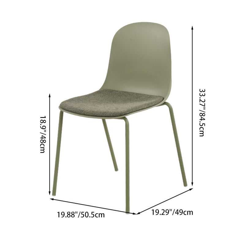 Moderner minimalistischer Stoff- & PE-gekrümmter quadratischer Esszimmerstuhl für Wohnzimmer, Schlafzimmer und Küche 