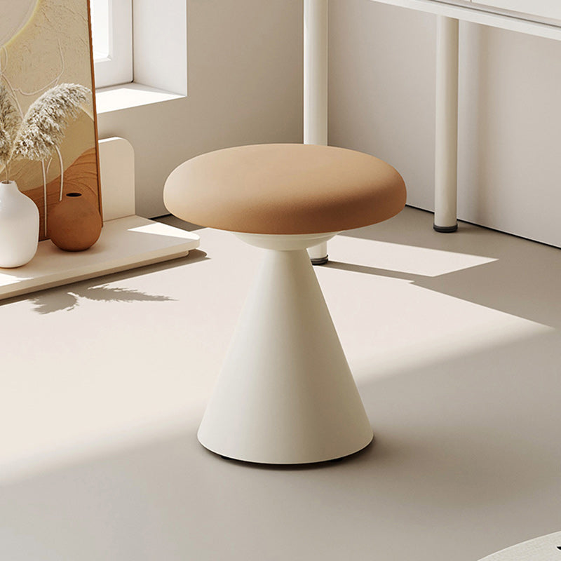 Moderner minimalistischer PU-Leder- und Eisen-Pilzkegel-Schminkhocker für Schlafzimmer &amp; Wohnzimmer 