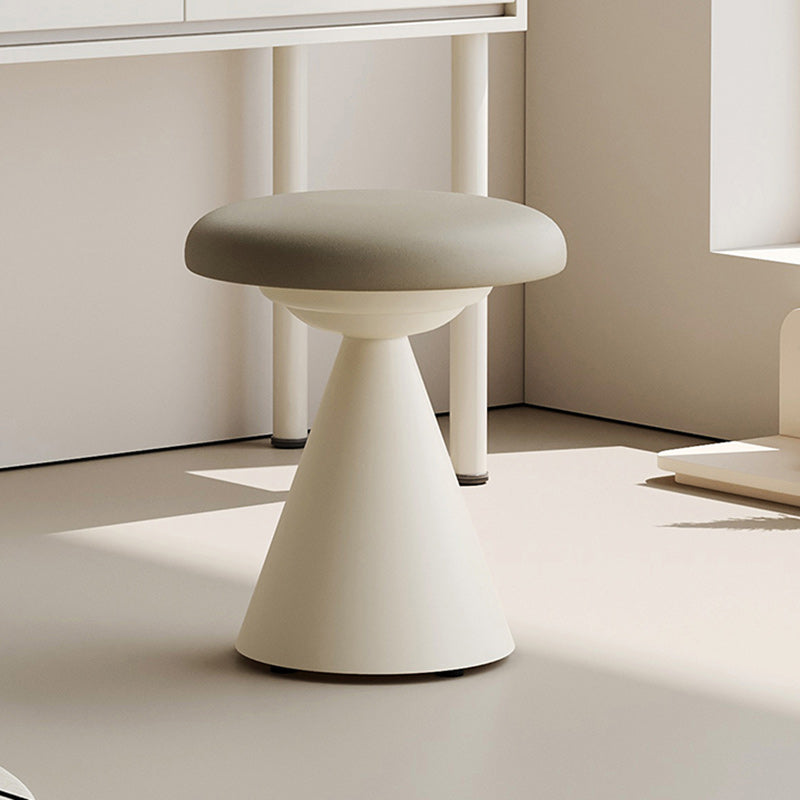 Moderner minimalistischer PU-Leder- und Eisen-Pilzkegel-Schminkhocker für Schlafzimmer &amp; Wohnzimmer 