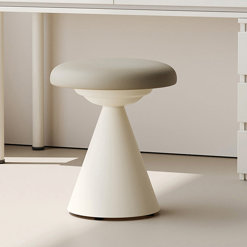 Moderner minimalistischer PU-Leder- und Eisen-Pilzkegel-Schminkhocker für Schlafzimmer &amp; Wohnzimmer 