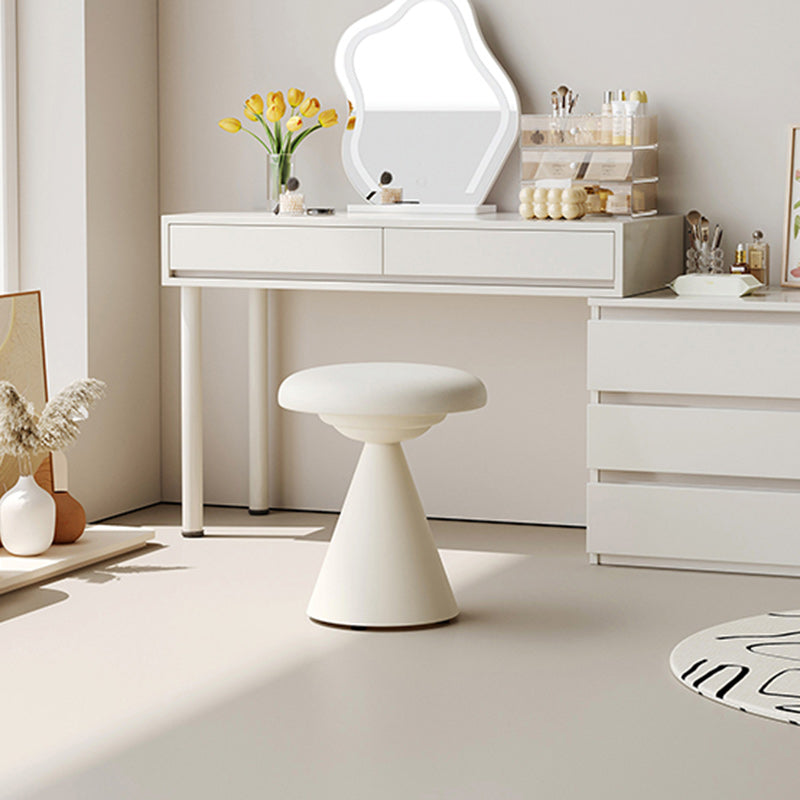 Moderner minimalistischer PU-Leder- und Eisen-Pilzkegel-Schminkhocker für Schlafzimmer &amp; Wohnzimmer 