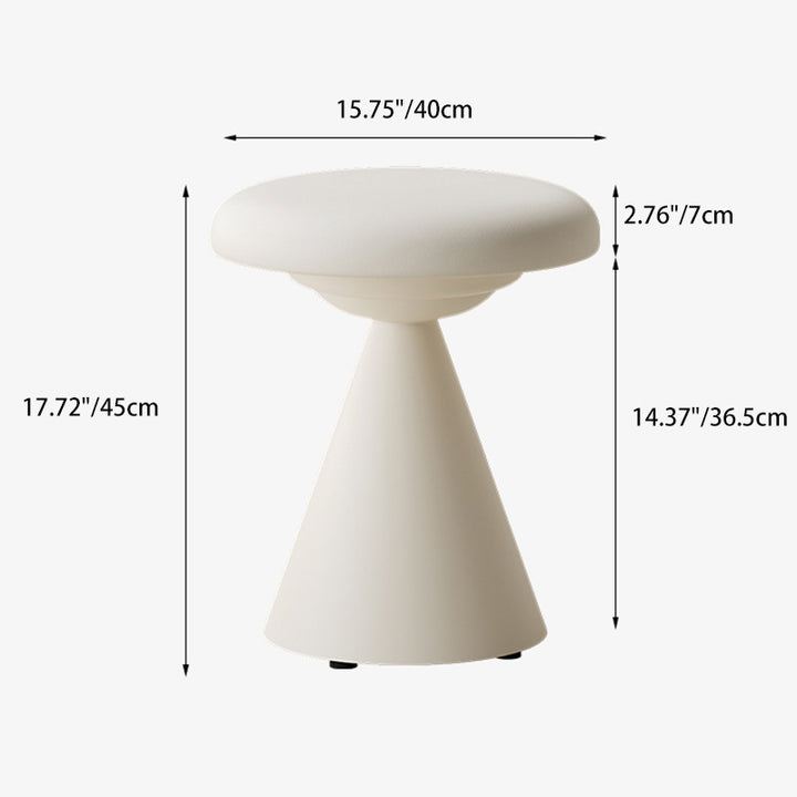 Moderner minimalistischer PU-Leder- und Eisen-Pilzkegel-Schminkhocker für Schlafzimmer &amp; Wohnzimmer 