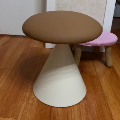 Moderner minimalistischer PU-Leder- und Eisen-Pilzkegel-Schminkhocker für Schlafzimmer &amp; Wohnzimmer 