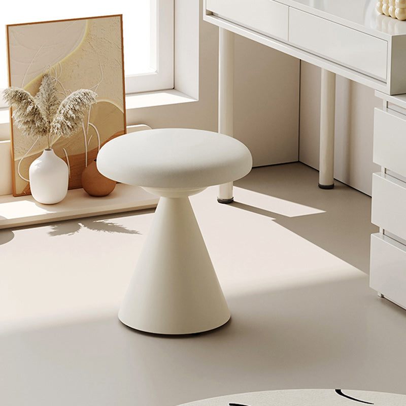 Moderner minimalistischer PU-Leder- und Eisen-Pilzkegel-Schminkhocker für Schlafzimmer &amp; Wohnzimmer 