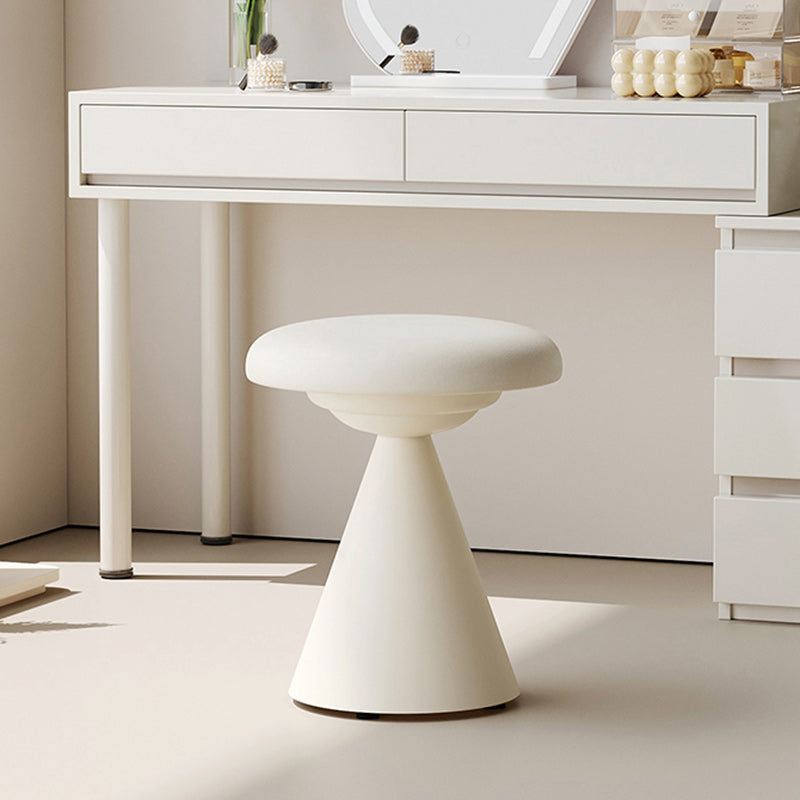Moderner minimalistischer PU-Leder- und Eisen-Pilzkegel-Schminkhocker für Schlafzimmer &amp; Wohnzimmer 