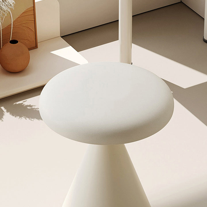 Moderner minimalistischer PU-Leder- und Eisen-Pilzkegel-Schminkhocker für Schlafzimmer &amp; Wohnzimmer 
