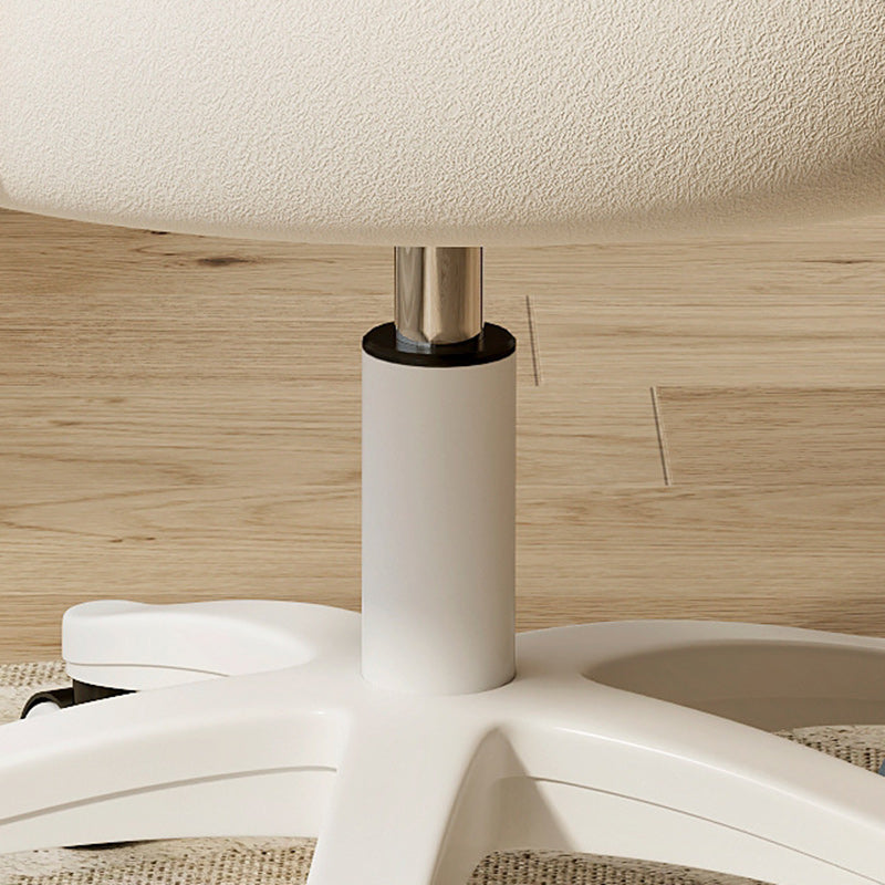 Tabouret de coiffeuse rond incurvé en velours et nylon nordique contemporain avec pivotement et hauteur réglable pour chambre et salon 