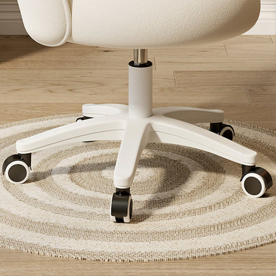 Tabouret de coiffeuse rond incurvé en velours et nylon nordique contemporain avec pivotement et hauteur réglable pour chambre et salon 