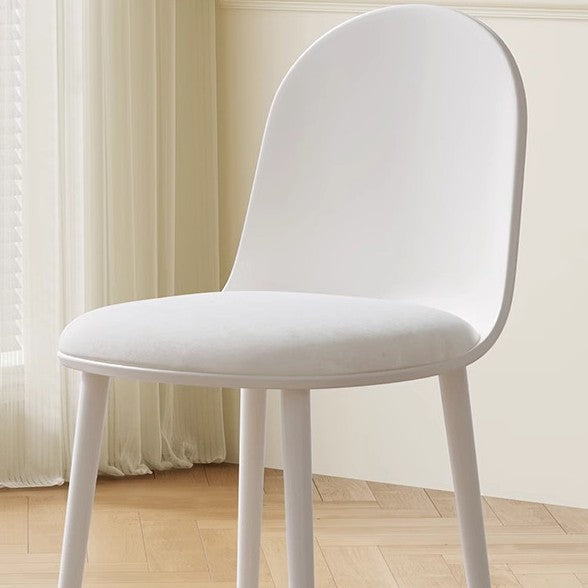 Chaise de salle à manger moderne minimaliste en velours, cuir Napa et plastique avec design ergonomique pour chambre, salon et cuisine 