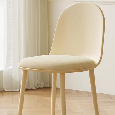 Chaise de salle à manger moderne minimaliste en velours, cuir Napa et plastique avec design ergonomique pour chambre, salon et cuisine 