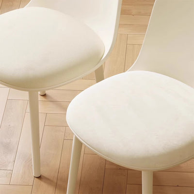 Chaise de salle à manger moderne minimaliste en velours, cuir Napa et plastique avec design ergonomique pour chambre, salon et cuisine 