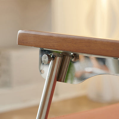 Silla de comedor cuadrada de cuero de silla nórdica contemporánea y acero inoxidable con diseño plegable para dormitorio y sala de estar 