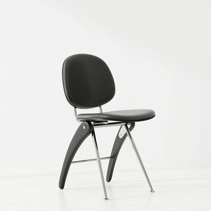 Moderner Mid-Century Stuhl aus Kunstleder, Holz &amp; Edelstahl für Schlafzimmer, Wohnzimmer &amp; Esszimmer 