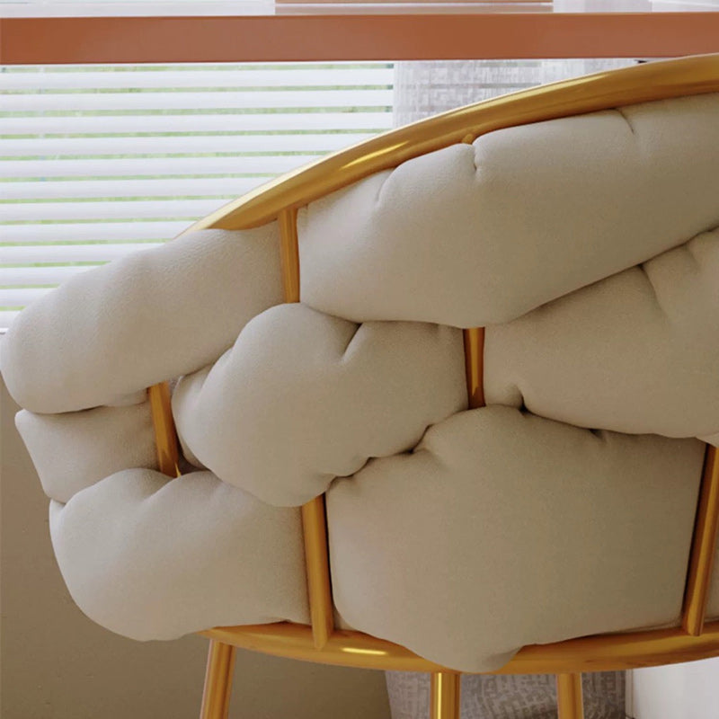 Tabouret de coiffeuse contemporain en velours nordique et métal avec pieds réglables pour chambre et salon 
