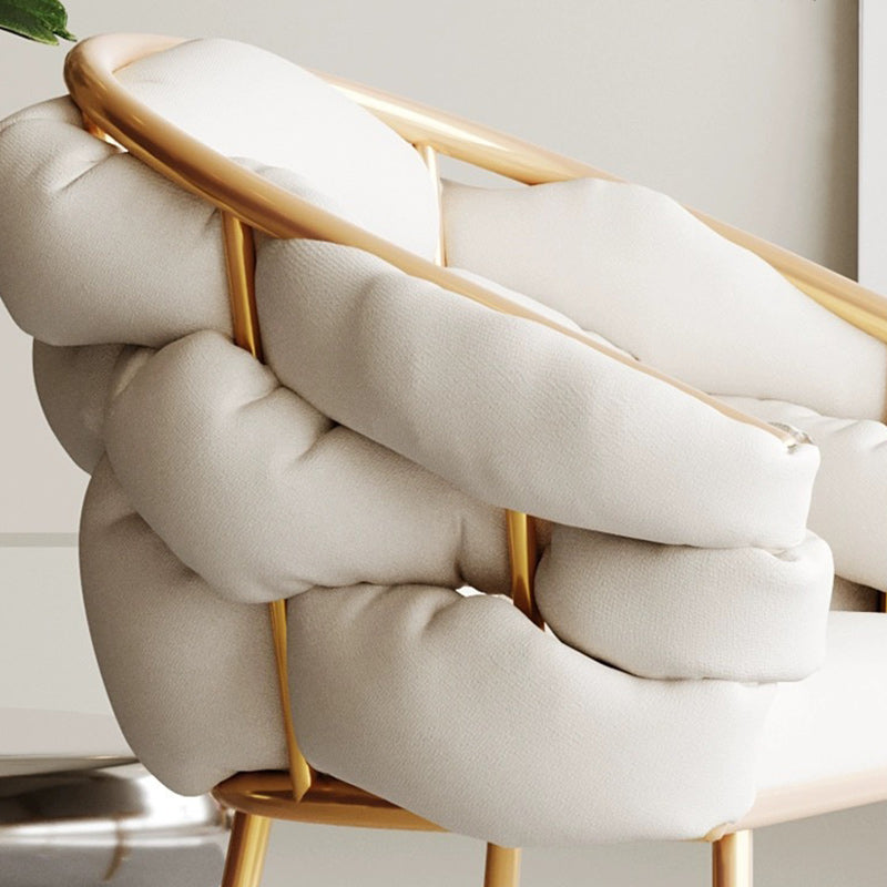 Tabouret de coiffeuse contemporain en velours nordique et métal avec pieds réglables pour chambre et salon 