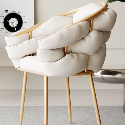 Tabouret de coiffeuse contemporain en velours nordique et métal avec pieds réglables pour chambre et salon 