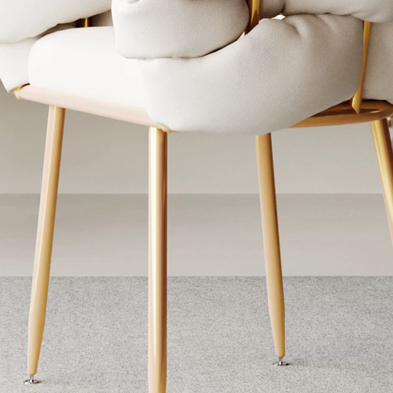 Tabouret de coiffeuse contemporain en velours nordique et métal avec pieds réglables pour chambre et salon 
