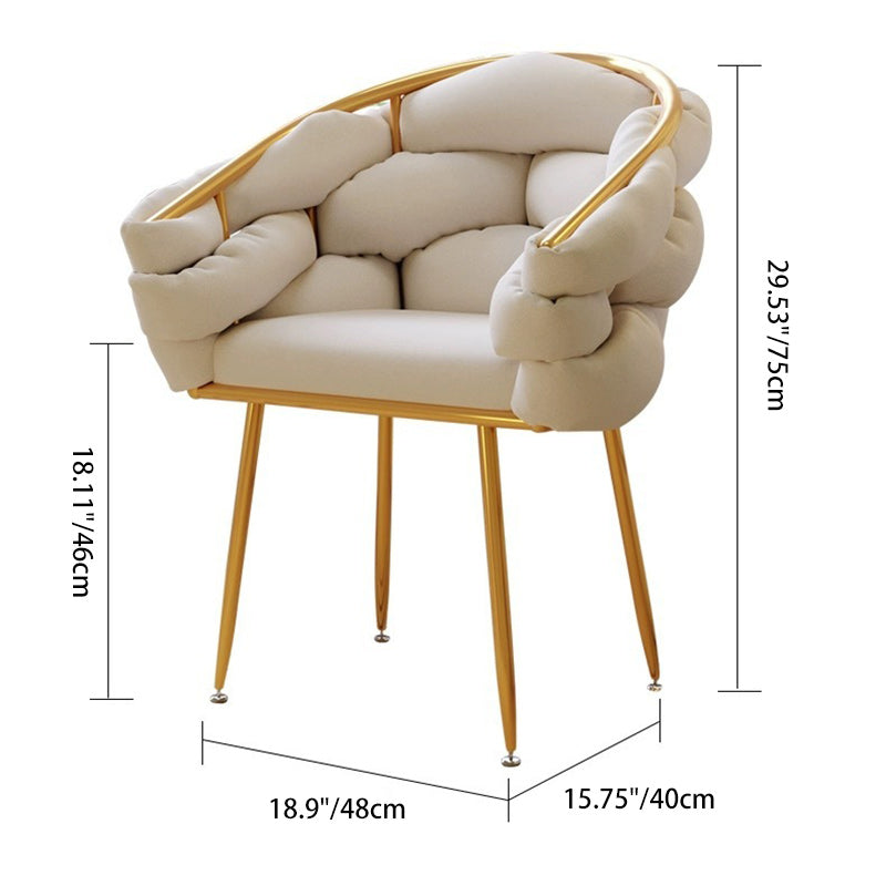 Tabouret de coiffeuse contemporain en velours nordique et métal avec pieds réglables pour chambre et salon 