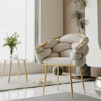 Tabouret de coiffeuse contemporain en velours nordique et métal avec pieds réglables pour chambre et salon 