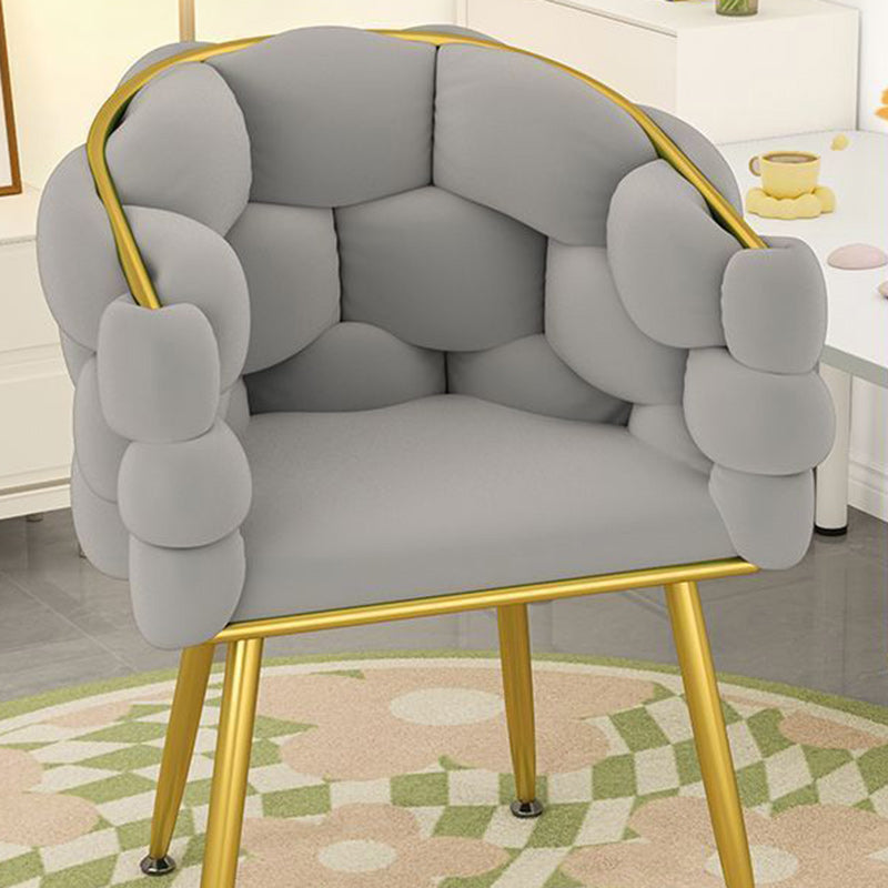 Tabouret de coiffeuse contemporain en velours nordique et métal avec pieds réglables pour chambre et salon 
