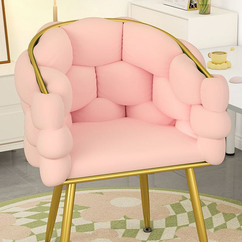 Tabouret de coiffeuse contemporain en velours nordique et métal avec pieds réglables pour chambre et salon 