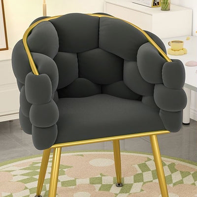 Tabouret de coiffeuse contemporain en velours nordique et métal avec pieds réglables pour chambre et salon 