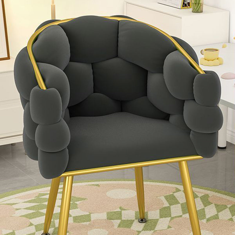 Tabouret de coiffeuse contemporain en velours nordique et métal avec pieds réglables pour chambre et salon 