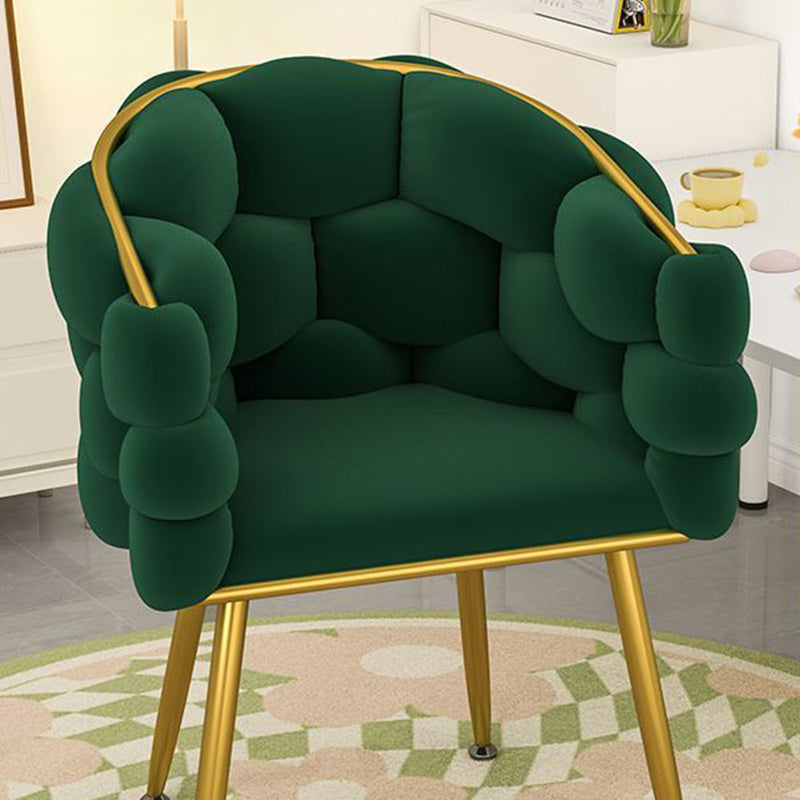 Tabouret de coiffeuse contemporain en velours nordique et métal avec pieds réglables pour chambre et salon 