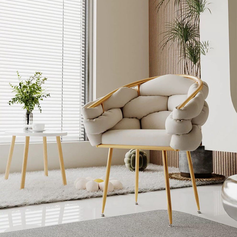 Tabouret de coiffeuse contemporain en velours nordique et métal avec pieds réglables pour chambre et salon 