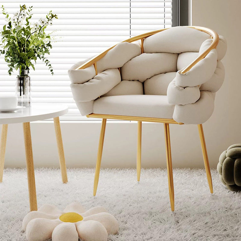 Tabouret de coiffeuse contemporain en velours nordique et métal avec pieds réglables pour chambre et salon 
