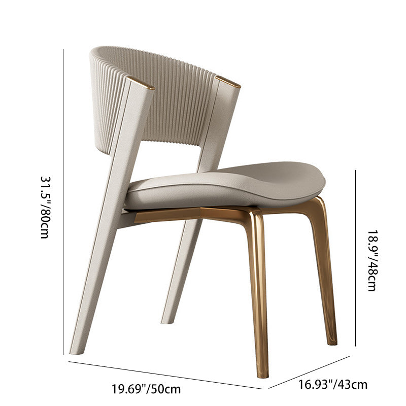 Chaise de salle à manger courbée en cuir microfibre de luxe moderne et en acier inoxydable avec coussinets antidérapants pour chambre, salon et salle à manger 