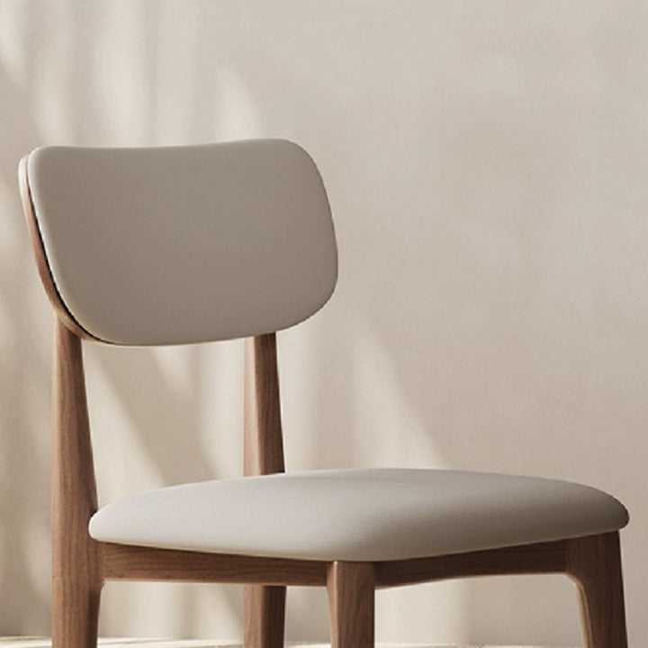 Moderner minimalistischer Holz- und Mikrofaserleder-gekrümmter quadratischer Esszimmerstuhl für Wohnzimmer, Schlafzimmer &amp; Küche 