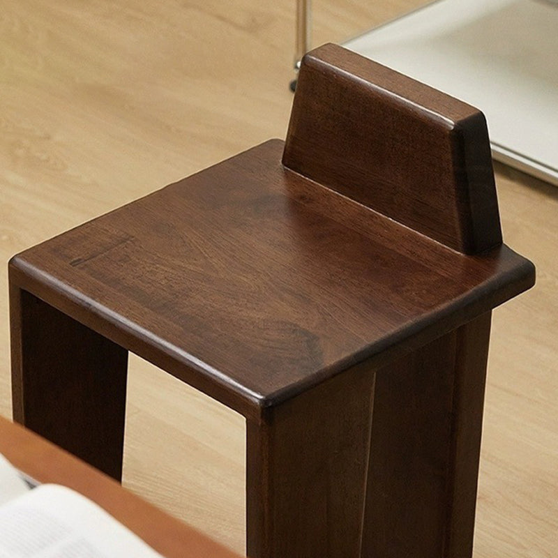 Traditioneller französischer quadratischer niedriger Hocker aus Massivholz für Schlafzimmer, Wohnzimmer & Esszimmer 