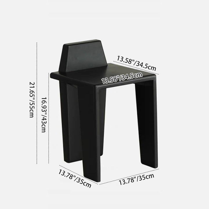 Traditional French Solid Wood Square Low Stool For Bedroom, Living Room &amp; Dining Room